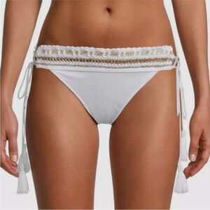 Ramy Brook Women's White Maya Side-Tie Bikini Bottom Swimwear Size XXL